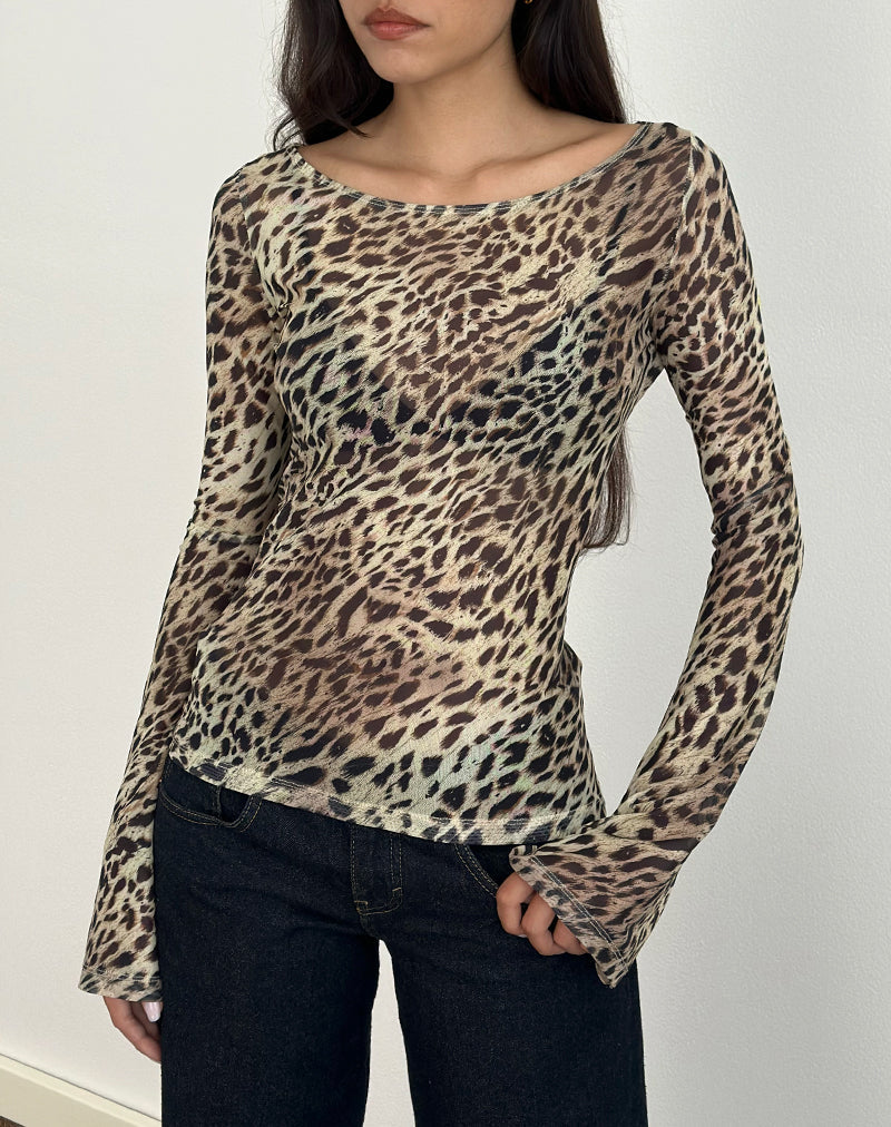 Image de Tineko Long Sleeve Top in Leopard Dance Brown