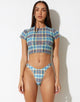 Image de Farida Bikini Bottoms in Green Colour Plaida
