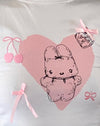  Blanc avec imprimé et broderie Love Bunny
