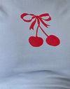 Bleu Nantucket avec impression de cerises