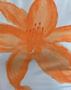 Bleu avec fleur peinte orange