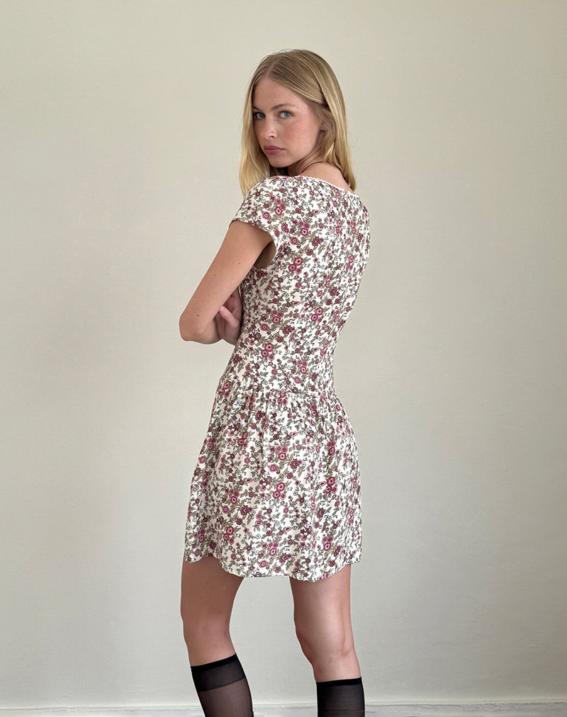 Tipani Mini Robe en Vintage Bloom Ivoire