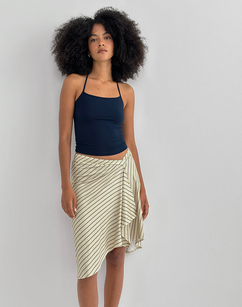 Tomoe - Top dos nu en jersey de rayonne - Marine