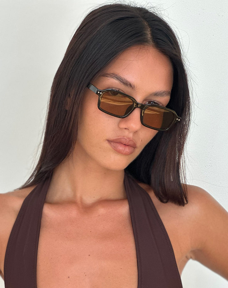 Lunettes de soleil Sorello en noir avec verres orange