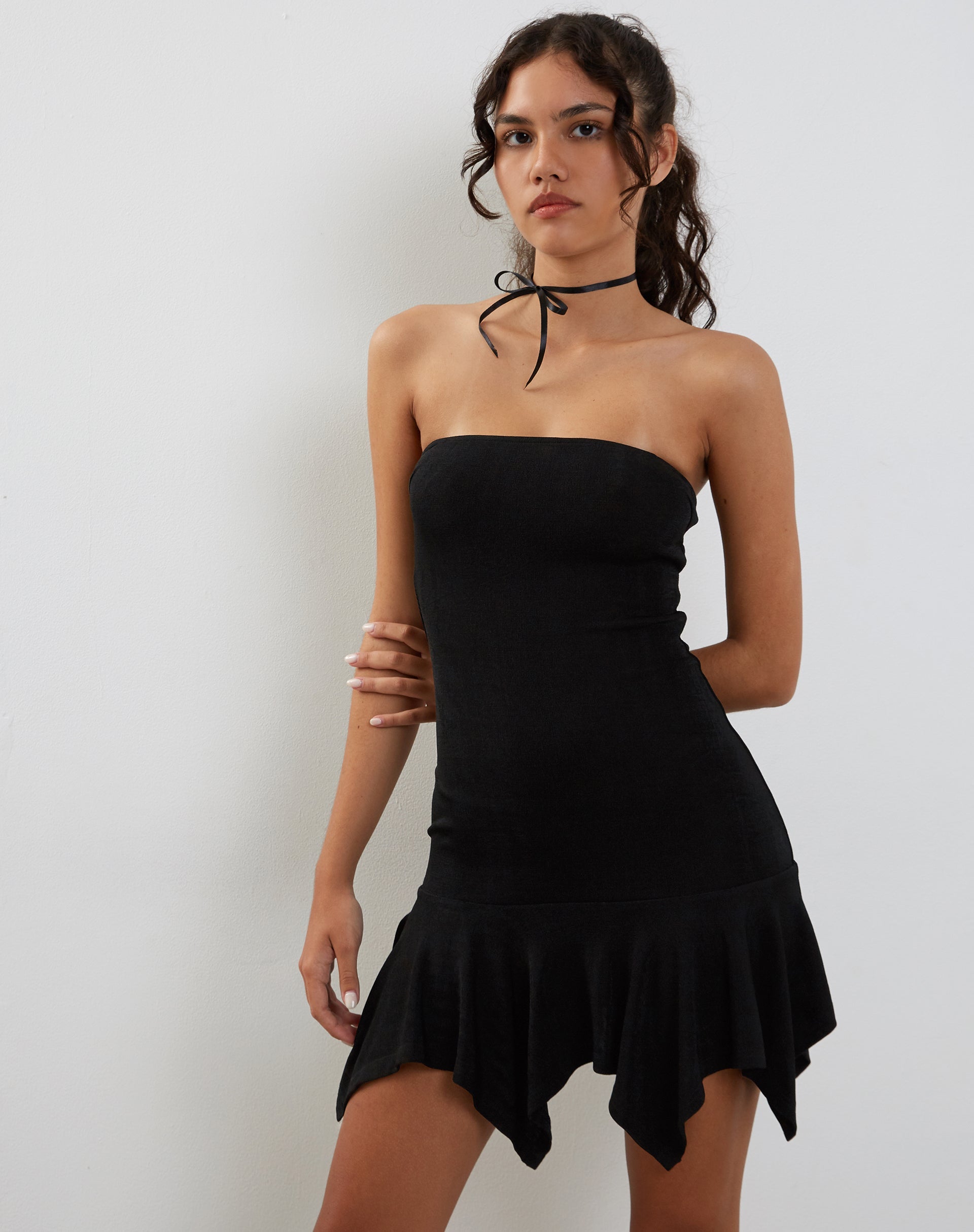 Image de Towina Bandeau Slinky Mini Dress in Black