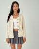 Image de MOTEL X JACQUIE Cardigan Triny en tricot torsadé Oatmeal