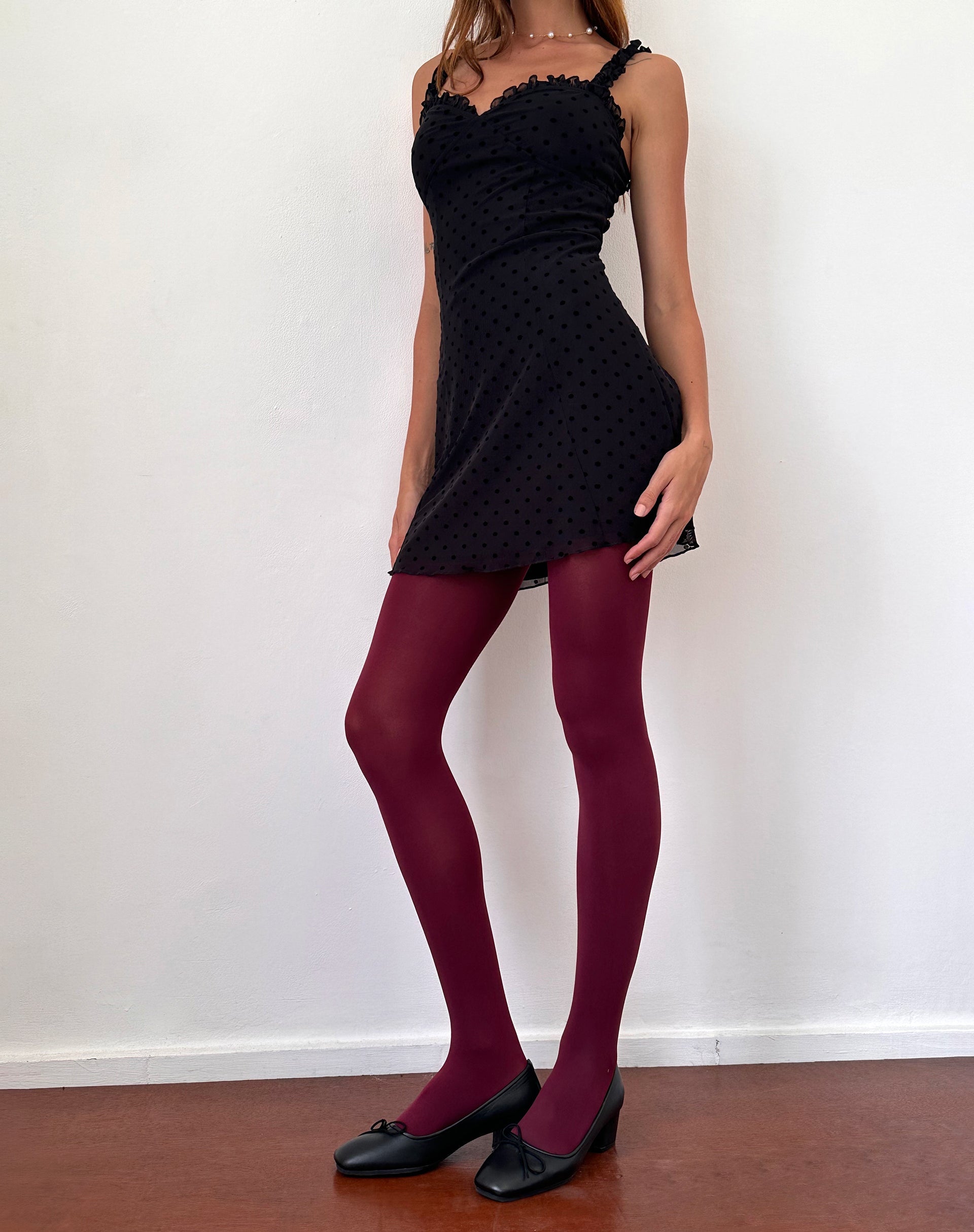 Image de Trisha Mini Robe en Polka Black Flock