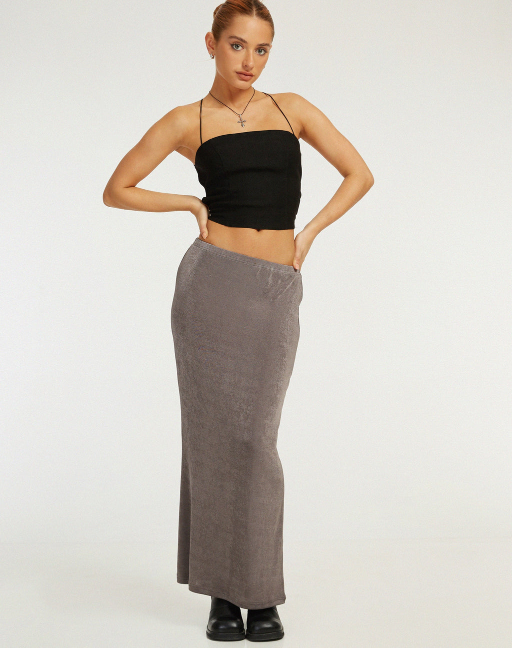 Jupe longue Tulus, anthracite