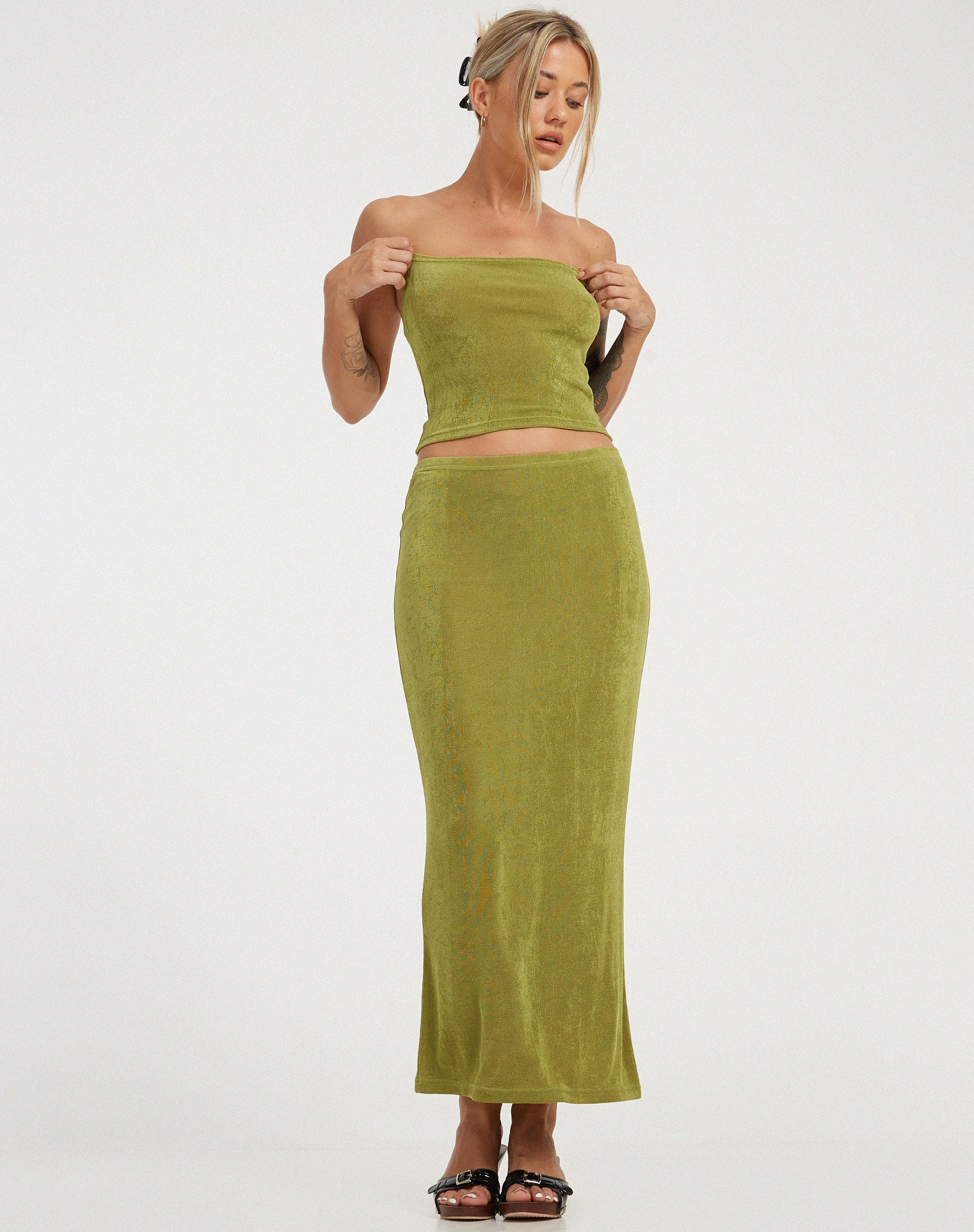 image de Tulus Maxi Skirt in Lime