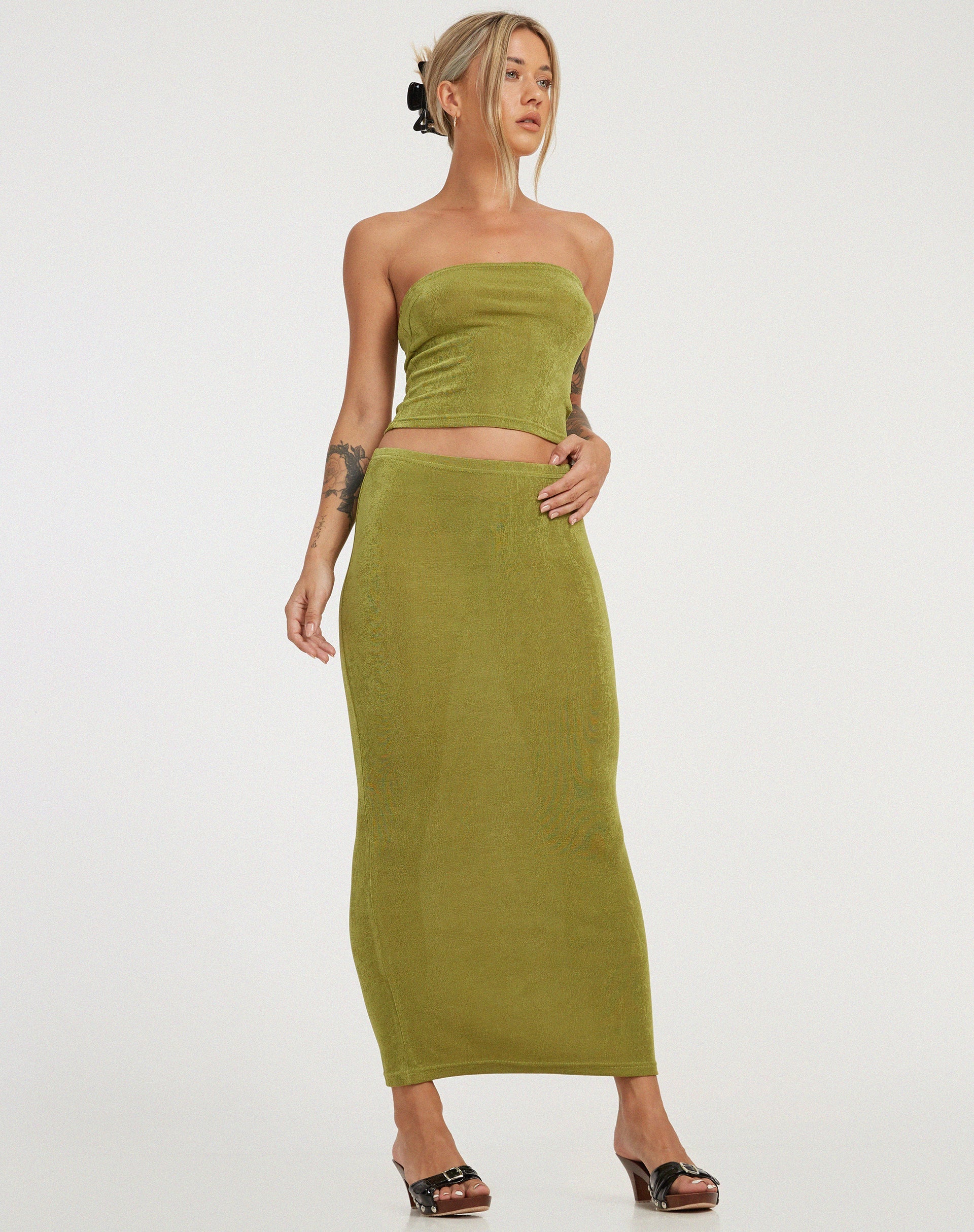 image de Tulus Maxi Skirt in Lime