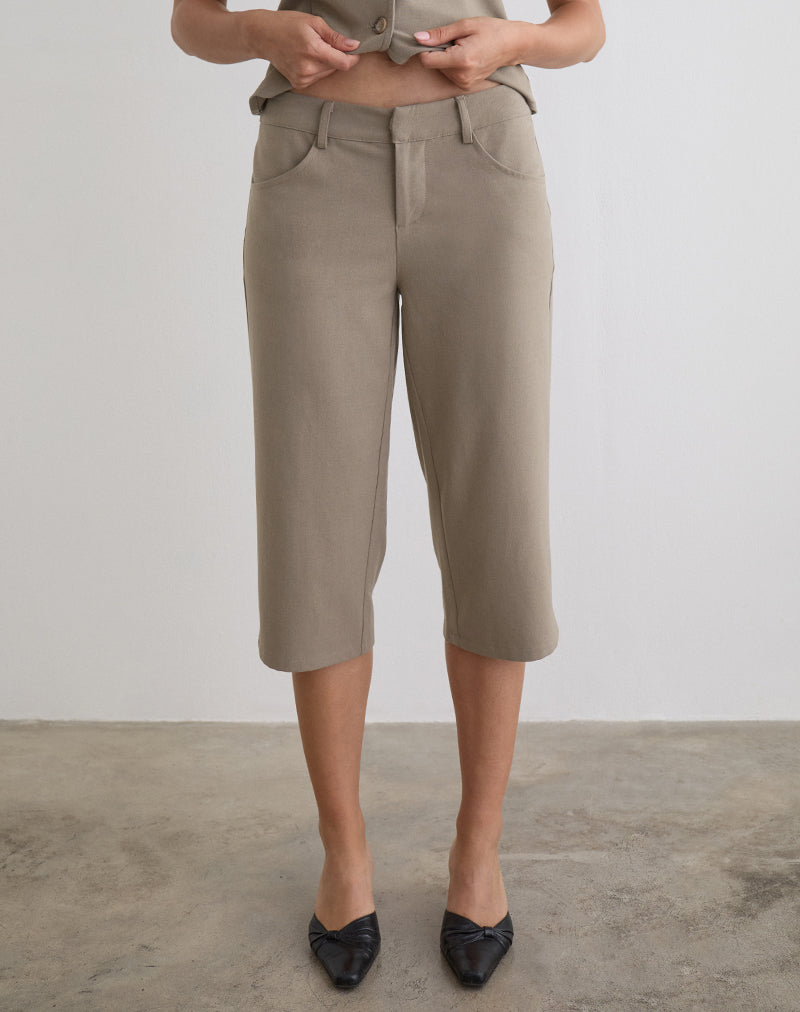 Image du pantalon Capri tunisien en tailleur taupe clair