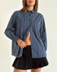 Image de la chemise Turner à rayures indigo bleu foncé