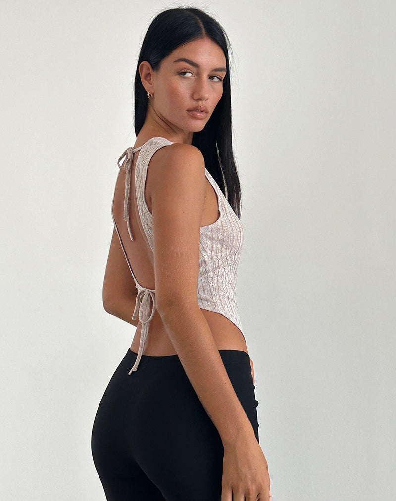 image de Tyla Knitted Top in Oatmilk