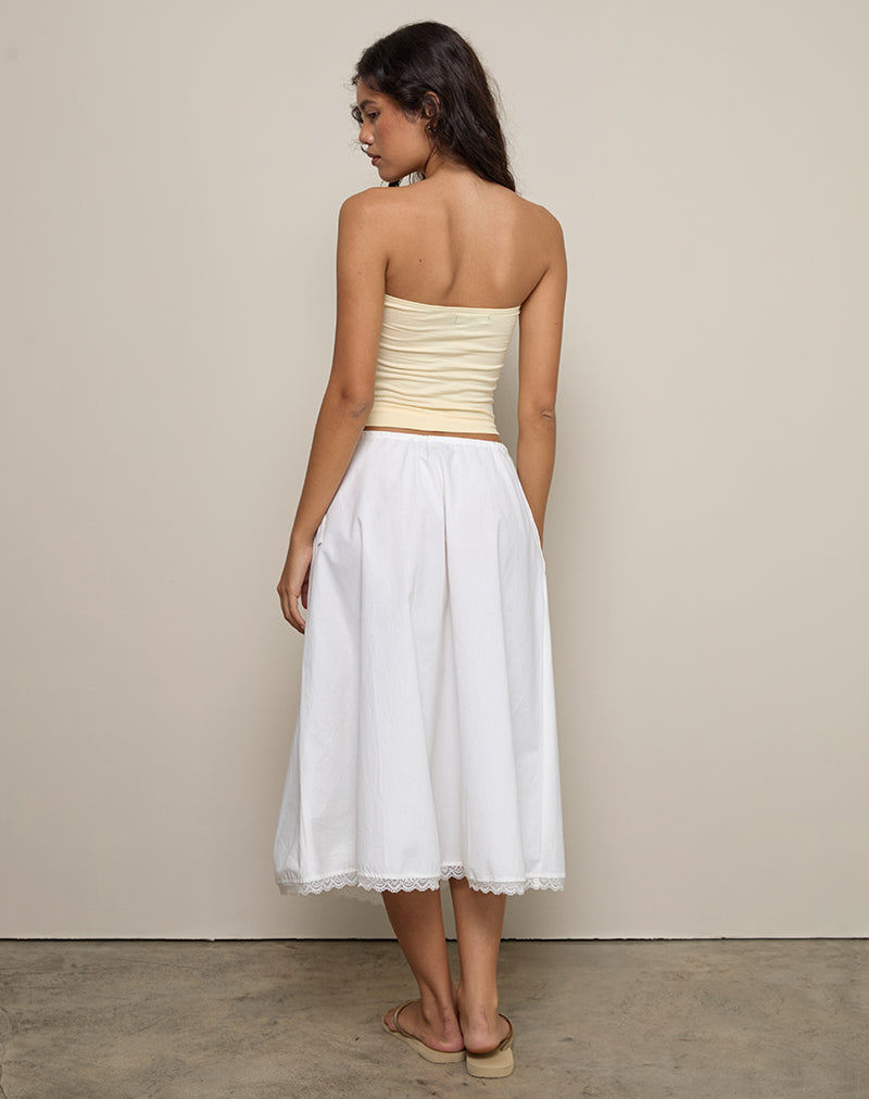 image de Taka Midi Skirt in Poplin White