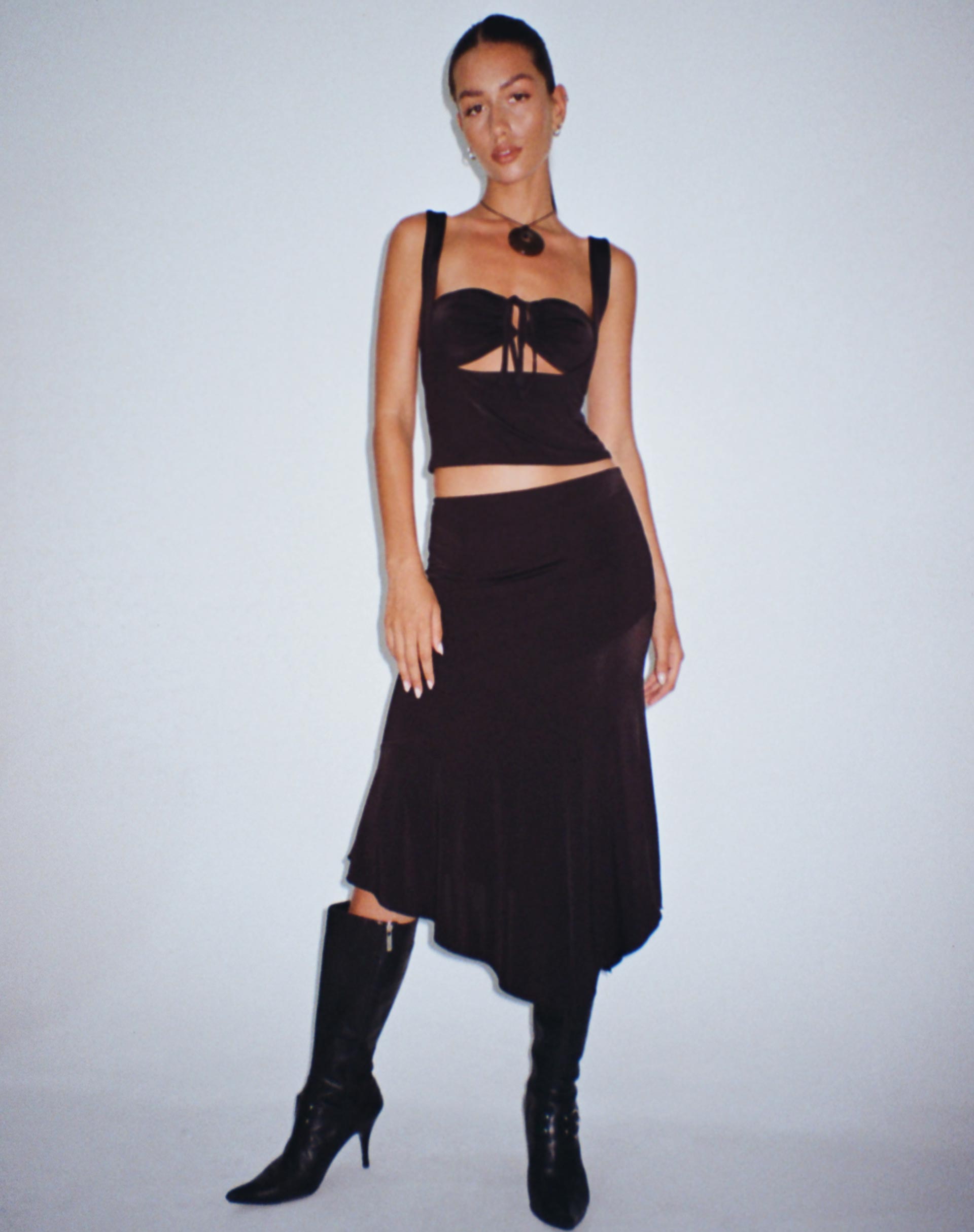 Image de Cinta Low Rise Midi Skirt in Black