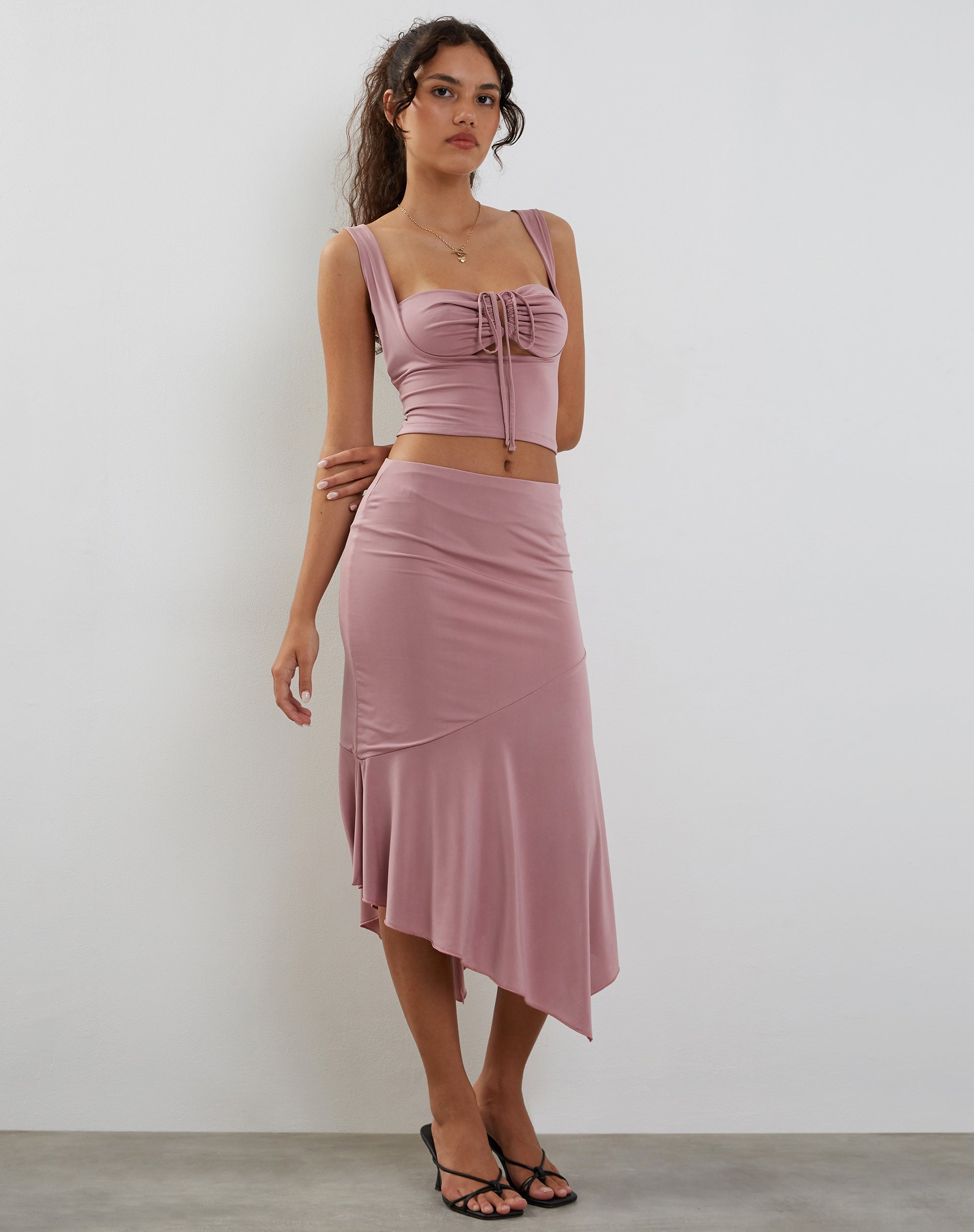 Image de Cinta Low Rise Midi Skirt in Dusty Pink