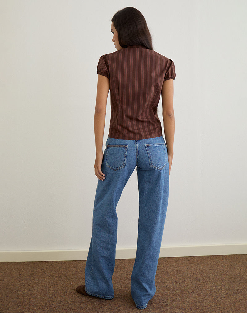 Image de Ulsan Shirt in Poplin Stripe Brown