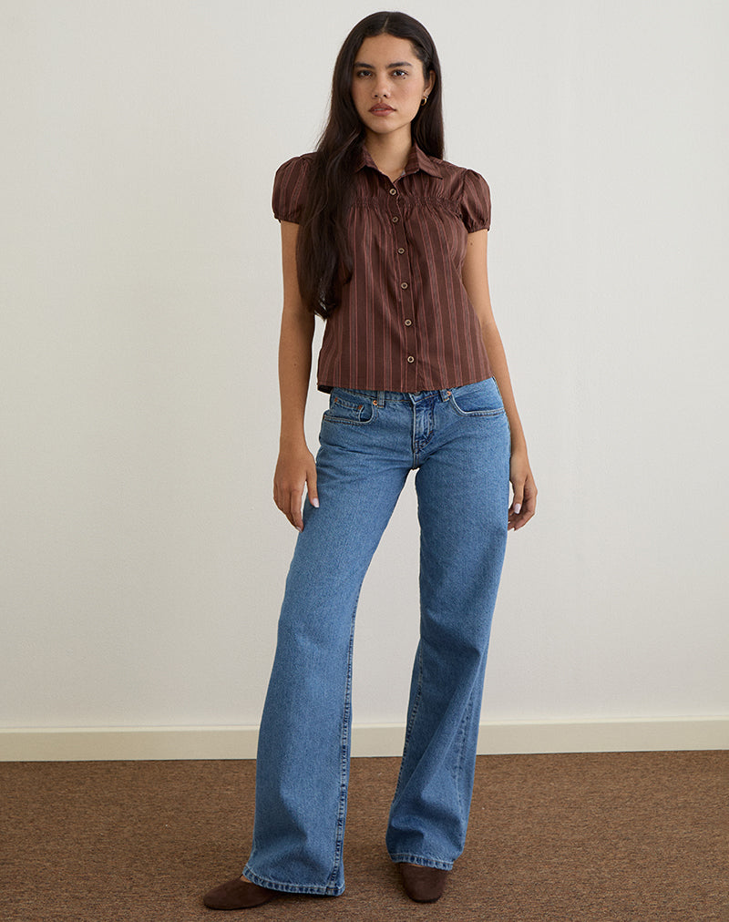 Image de Ulsan Shirt in Poplin Stripe Brown