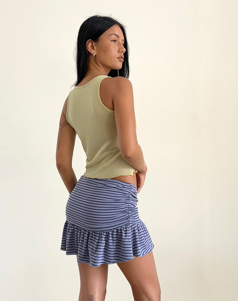 Image de la mini-jupe Nefeli à rayures bleues et noires