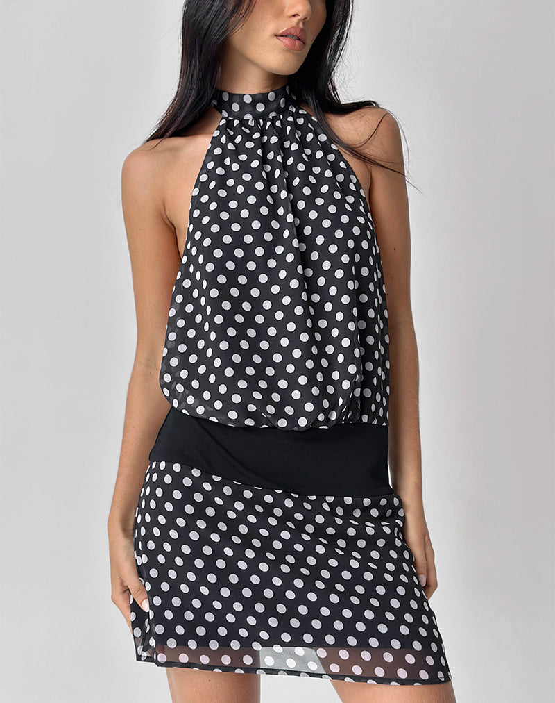 Mini robe Valina, Basic Polka Black