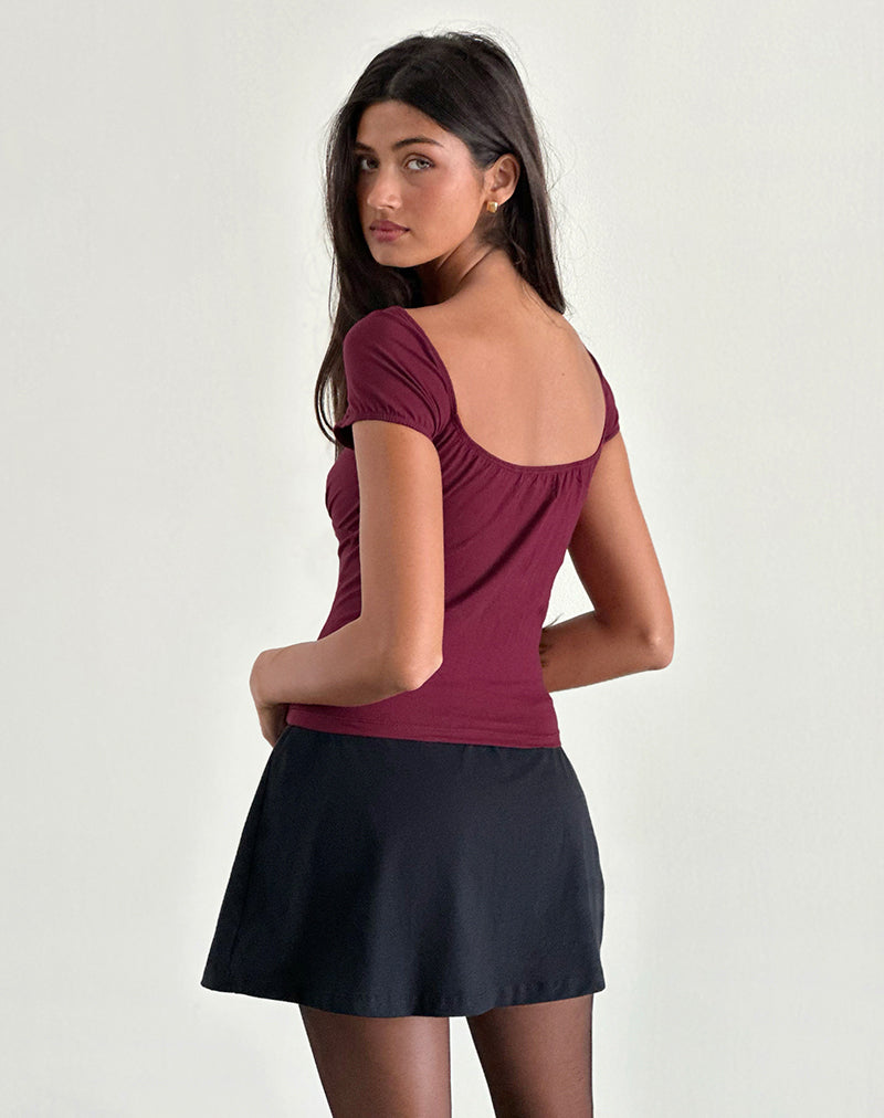 Image de Vardah Top in Burgundy Jersey