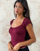 Image de Vardah Top in Burgundy Jersey