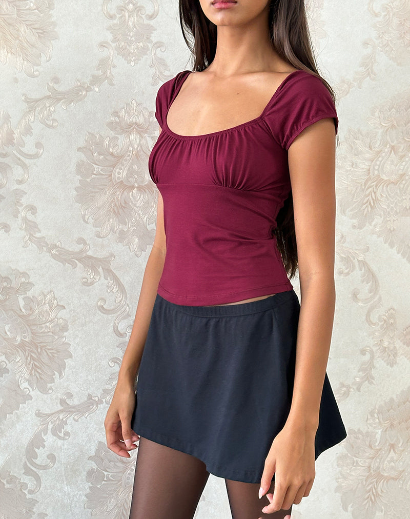 Image de Vardah Top in Burgundy Jersey