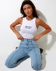 Image de Vasque Crop Top in Lycra White When Will We Dance Again