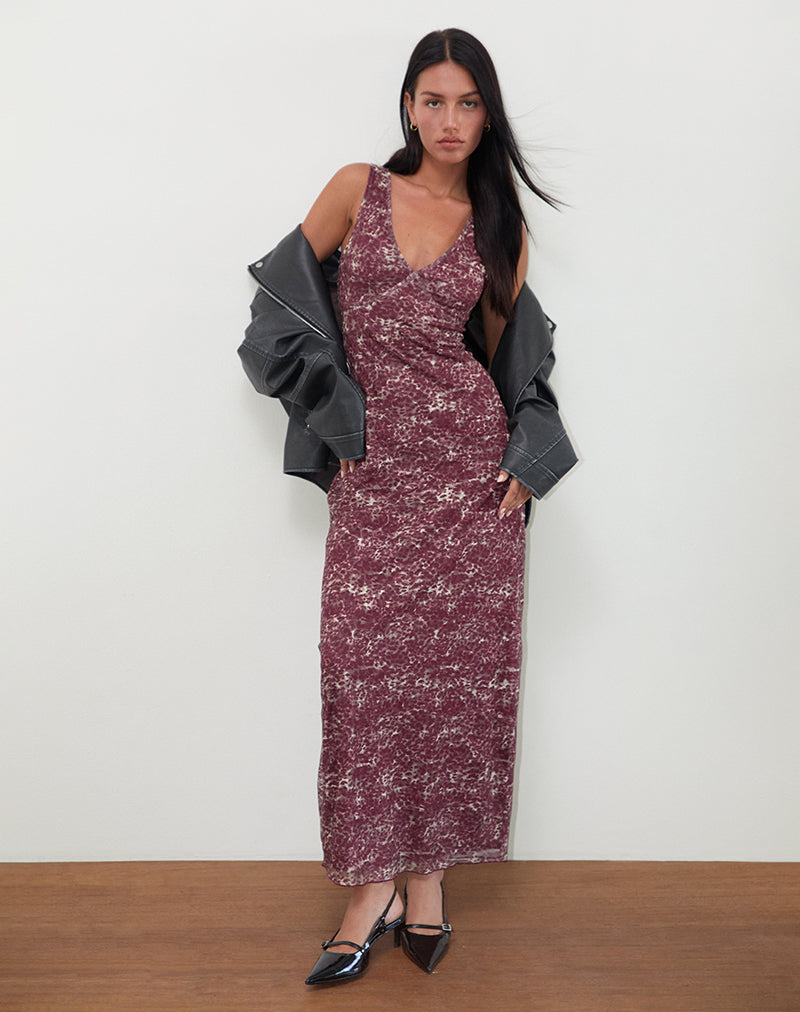 Robe longue Vatika, tissu abstrait Leo Spot