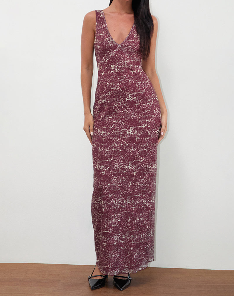 Robe longue Vatika, tissu abstrait Leo Spot