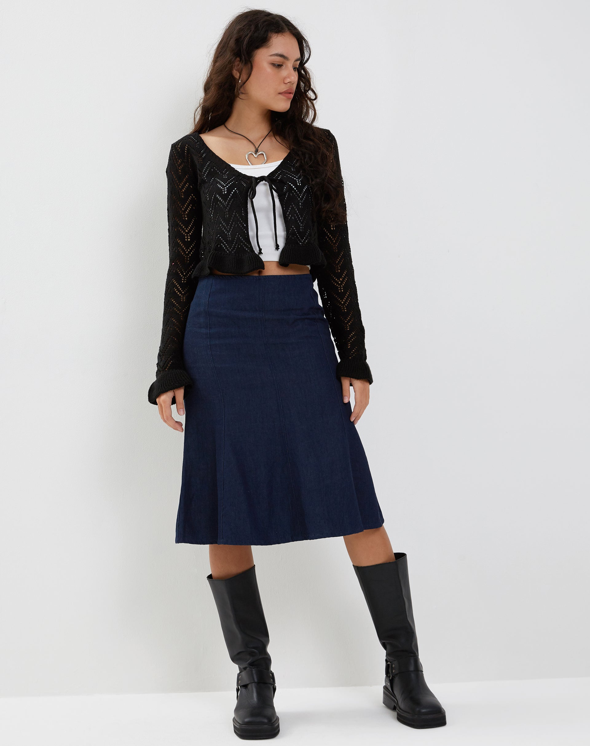 Image de Vella Cardigan en tricot noir