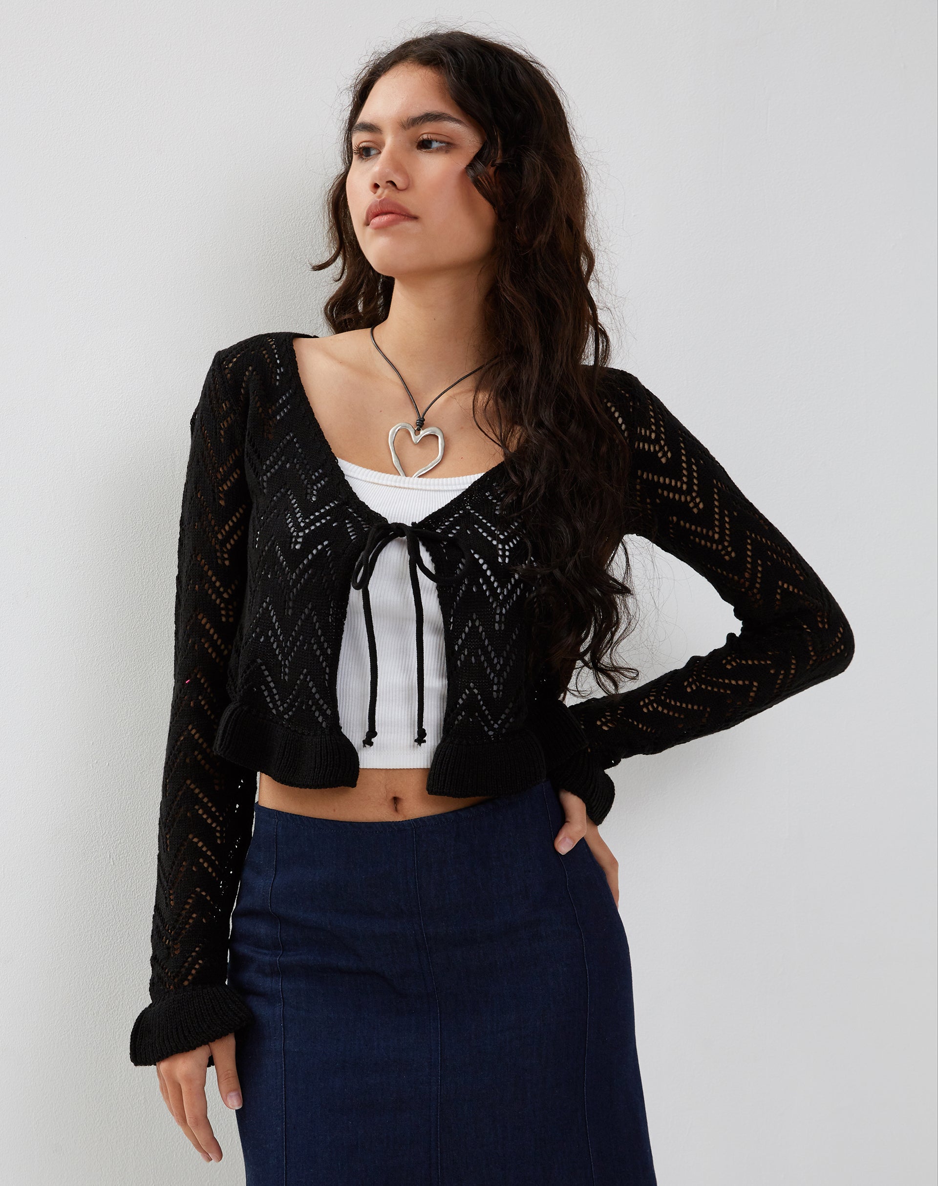 Image de Vella Cardigan en tricot noir