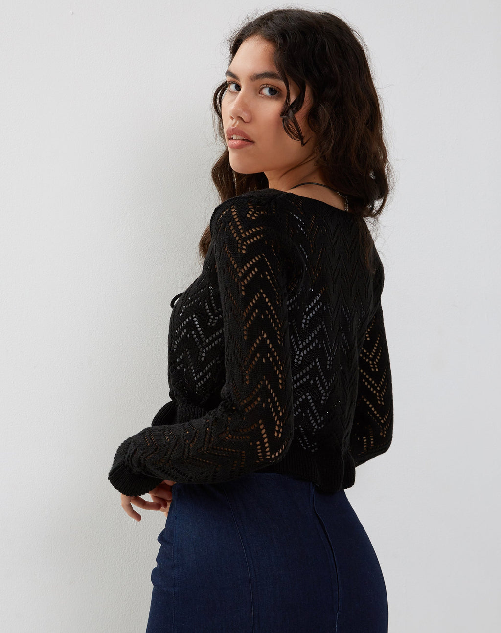 Cardigan Vella en tricot noir