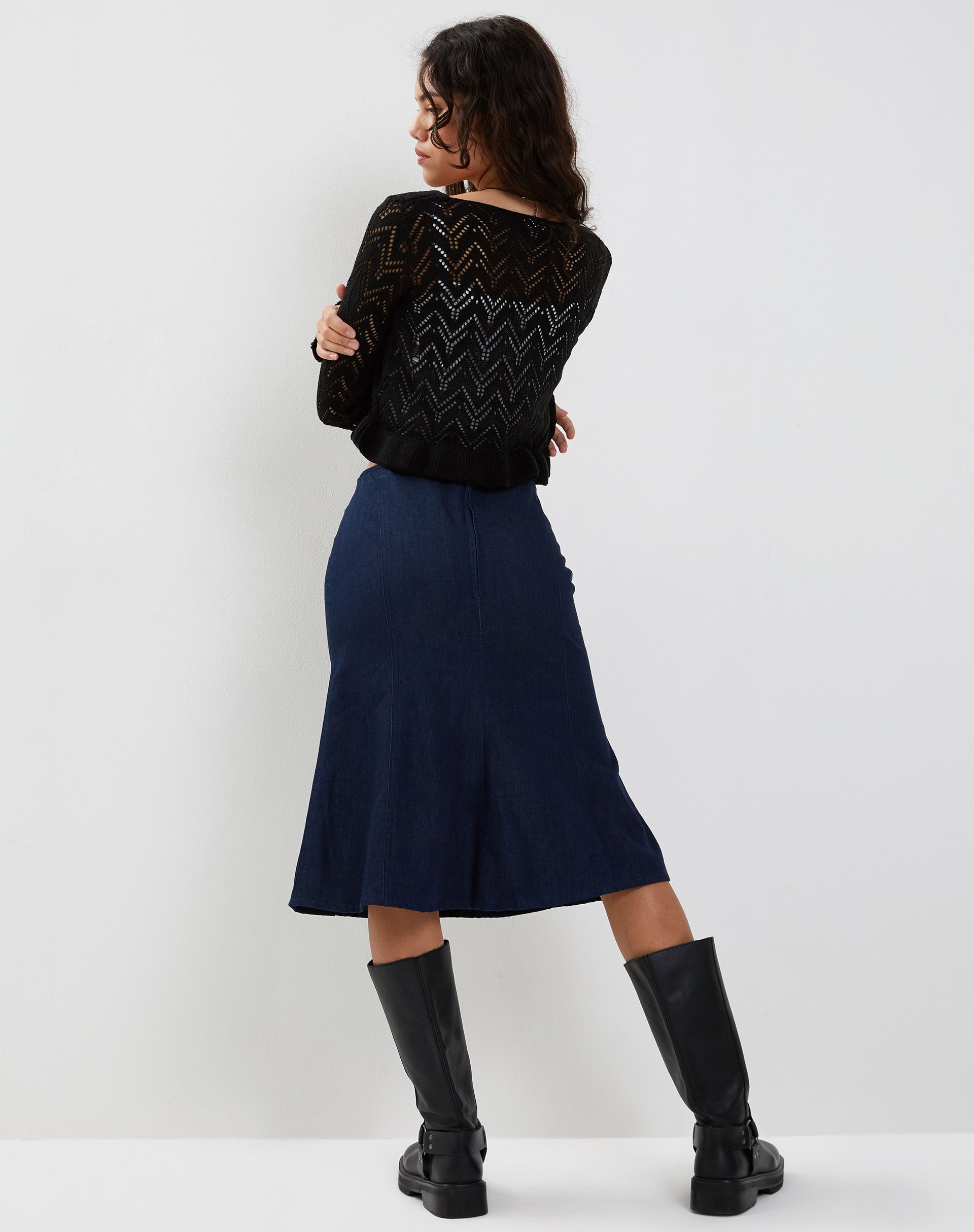 Image de Vella Cardigan en tricot noir