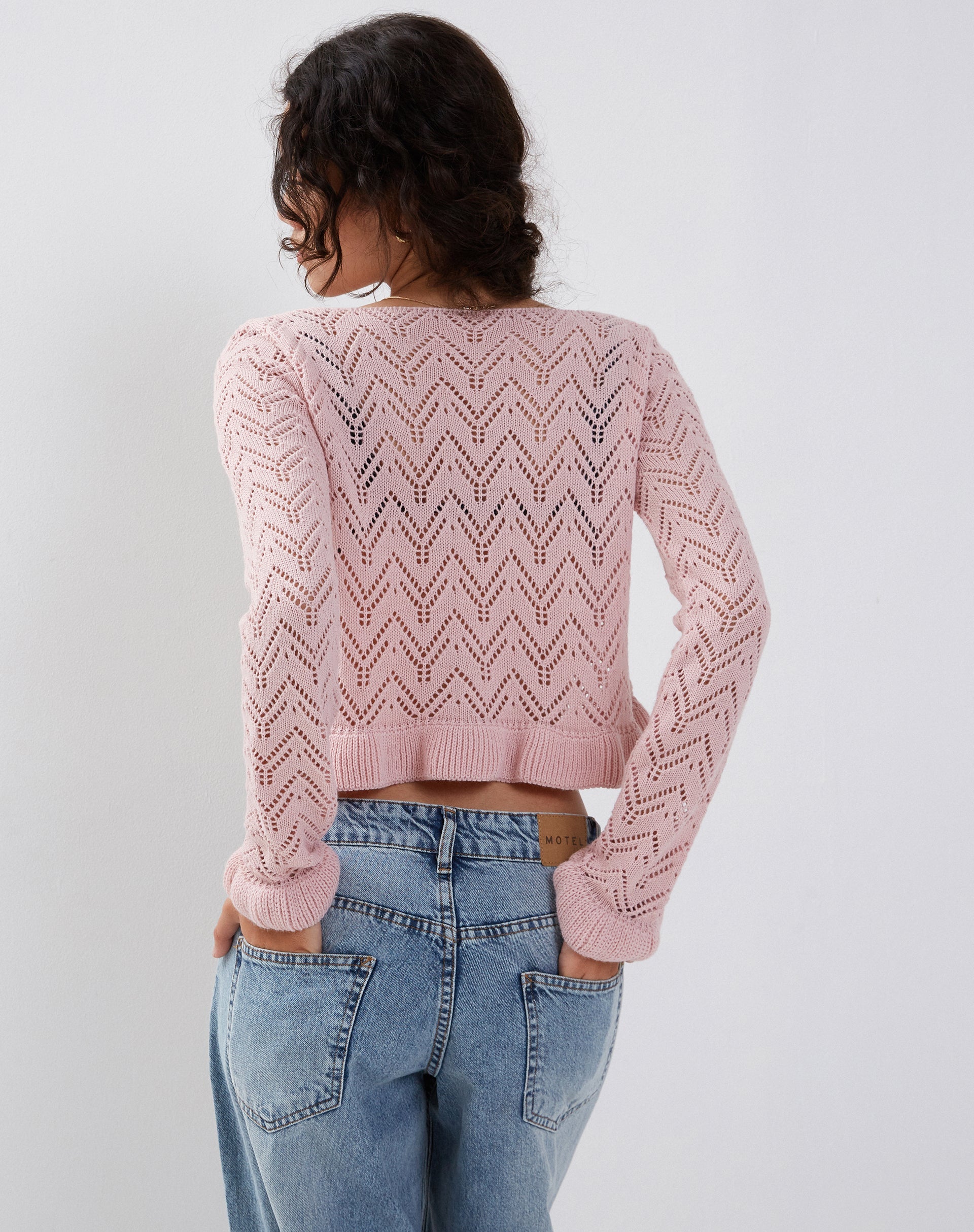 Image de Vella Cardigan en tricot rose
