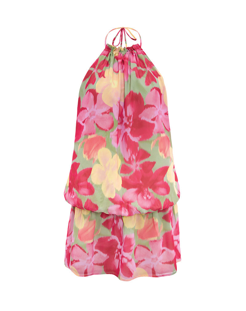 Veloria Mini Dress in Bold Multi Colour Floral