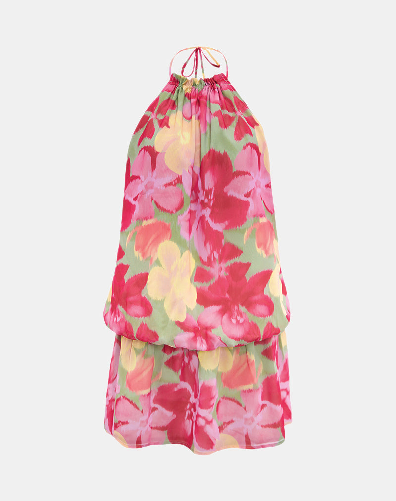 Image of Veloria Mini Dress in Bold Multi Colour Floral