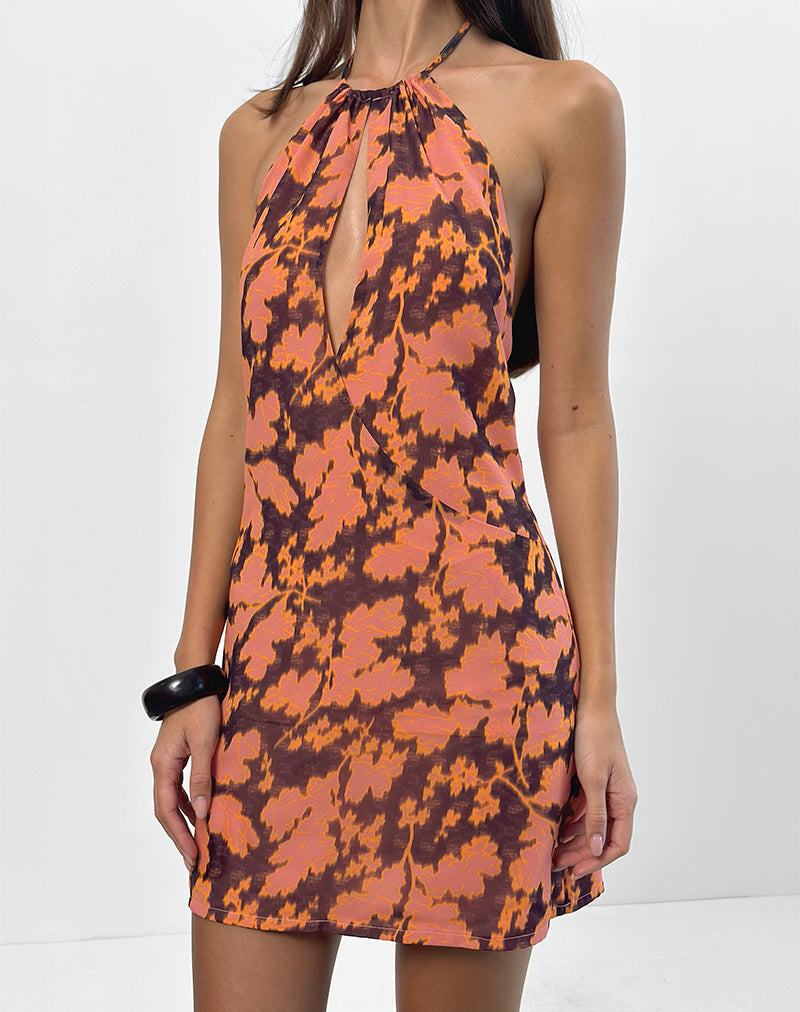 Mini robe Veslina en fleurs d'ameublement