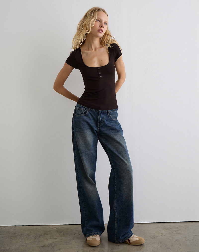 Image de Vibian Short Sleeve Top in Chocolate Brown