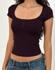 Image de Vibian Short Sleeve Top in Oxblood