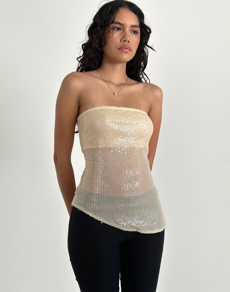 Image de Viksuni Bandeau Top in Nude Clear Tinted Disc