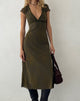Image de Vilinia Midi Dress in Abstract Botanic Dark Olive
