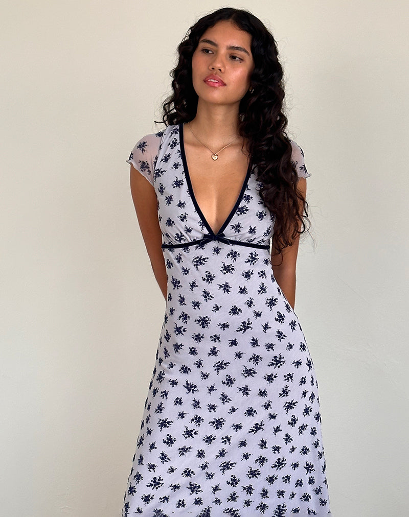 Image de la robe Vilinia en gris pâle Flocon de fleurs
