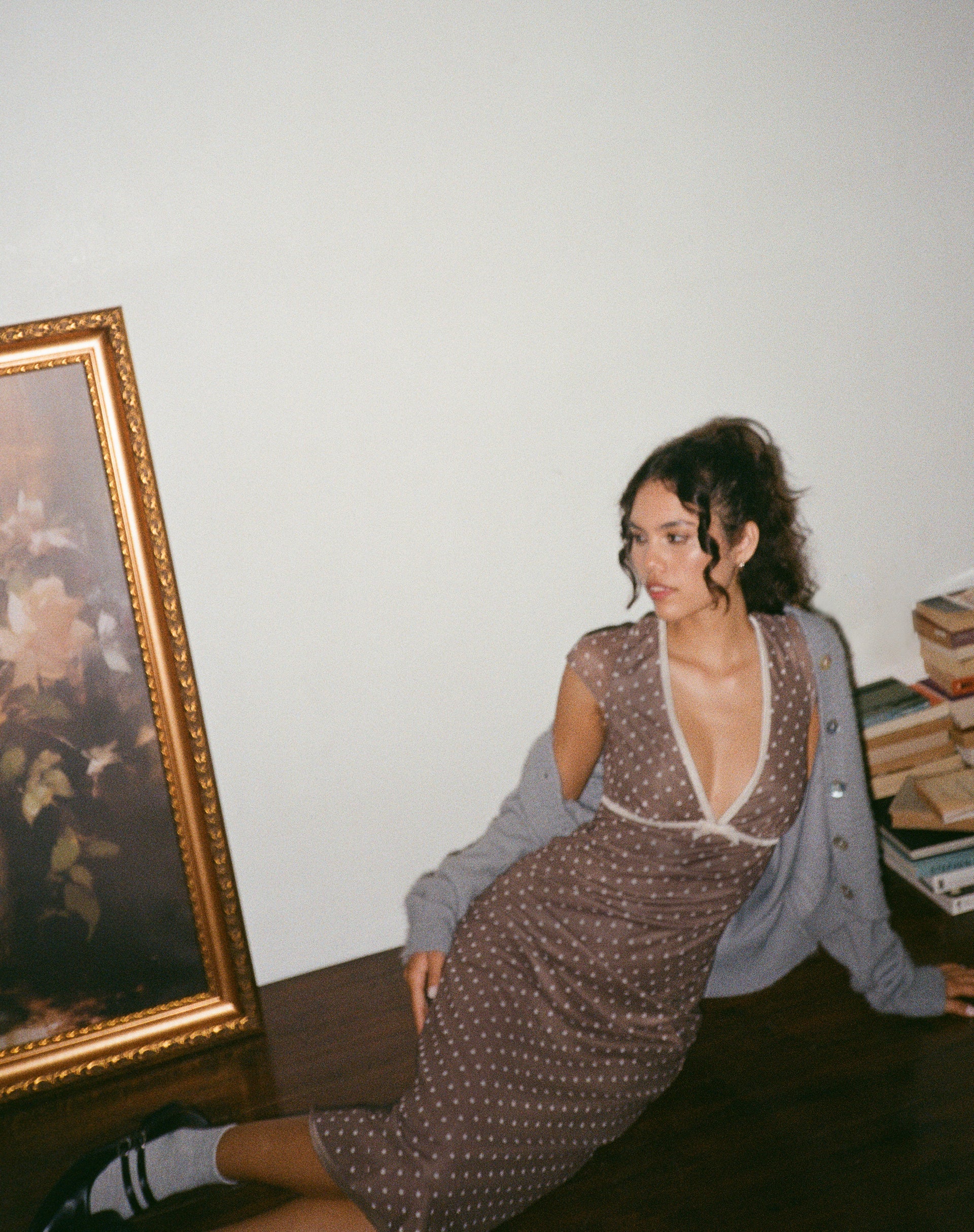 Image de Vilinia Midi Dress in Basic Polka Brown