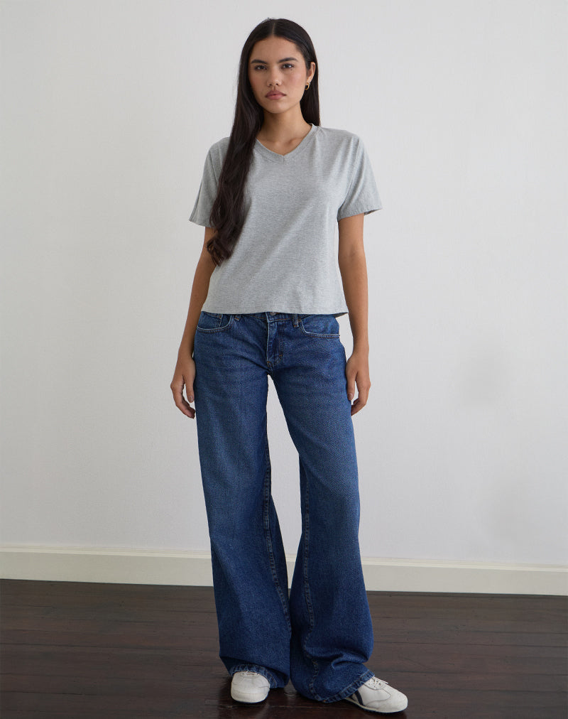 Top Viman en jersey gris chiné