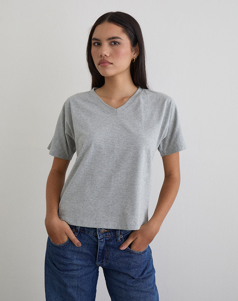 Top Viman en jersey gris chiné