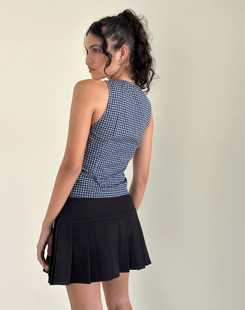 Image de Vishata Top in Mini Gingham Dark Blue