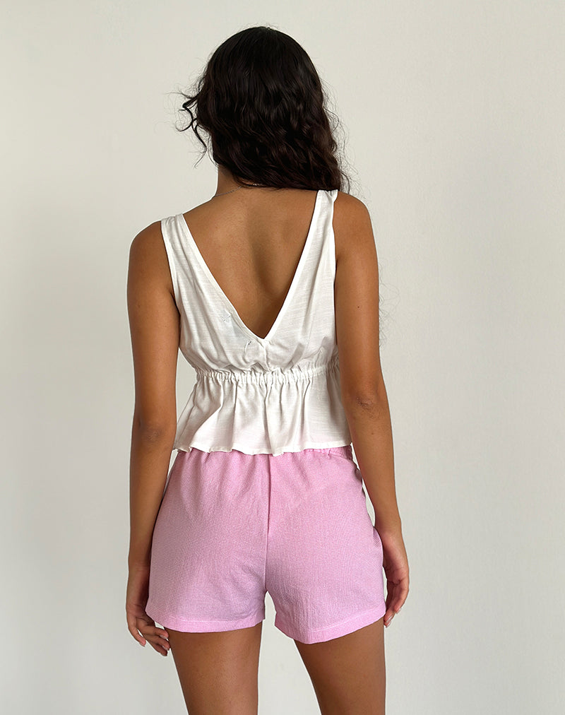 Image de Voir Short en popeline vichy rose