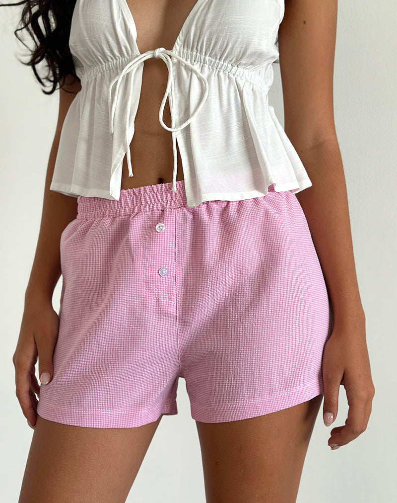 Short Voir, Popeline vichy rose