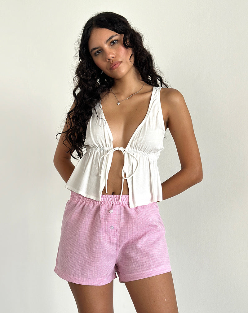 Short Voir, Popeline vichy rose